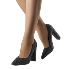 BM Belle crne brokatne cipele s petom crna