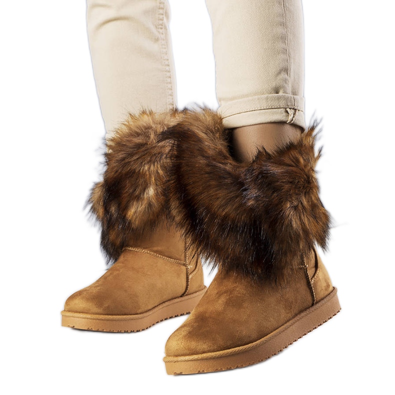 BM Smeđe izolirane čizme za snijeg s krznom iz Kynleeja siva