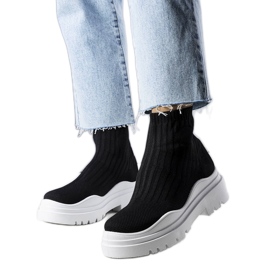 Cali crne čizme s bijelim potplatom crna