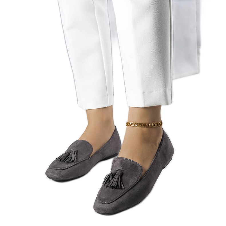 Sive balerinke od eko antilop kože iz Cilliana siva