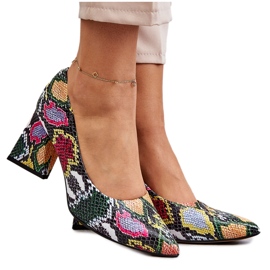 Lewski Shoes Kožne cipele sa zmijskim uzorkom, lijeve cipele 3277 Višebojne višebojan