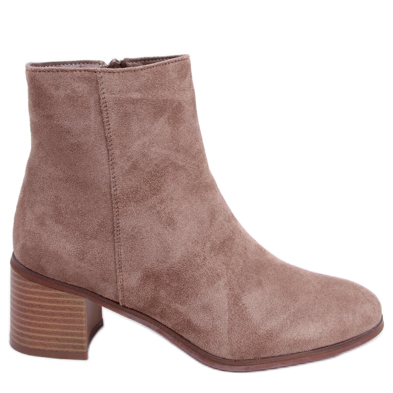 Klasične gležnjače od brušene kože Natina kaki bež