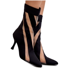 PS2 Modne ženske čizme na visoku petu crne Deyna crna