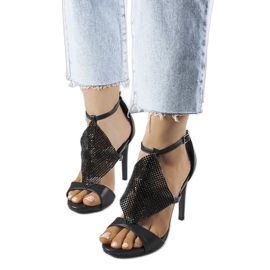 Crne elegantne sandale na visoku petu iz Caleba crna