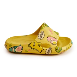 WJ1 Lagane dječje papuče Dinosauri Yellow Astro žuta boja