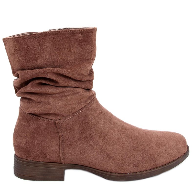 BM Ravne čizme Wever kaki od brušene kože smeđa