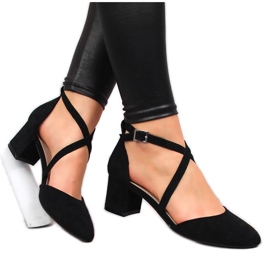 Sergio Leone ženske crne sandale s remenčićima crna