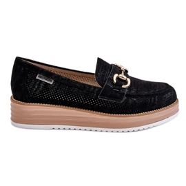 PM1 Ženske mokasine na platformu crne Danny crna
