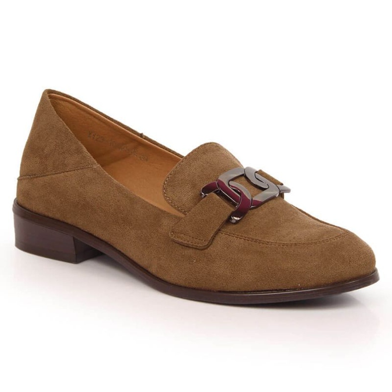 Vinceza ravne cipele od brušene kože W JAN143C smeđa