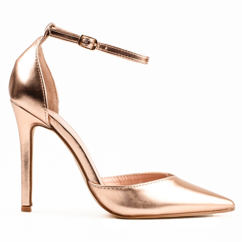 Ženske Shelovet zlatne štikle koje se kopčaju oko gležnja zlatna