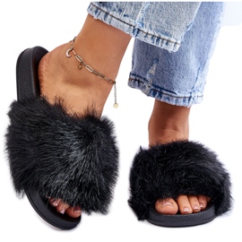 PM1 Ženske crne Kennet krznene papuče crna