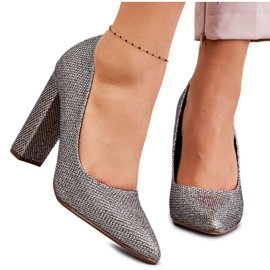 PA1 Sjajne salonke na petu Srebrna Elmira srebro