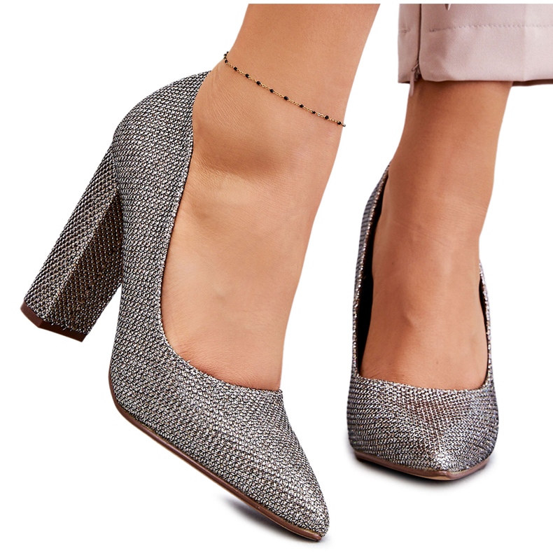 PA1 Sjajne salonke na petu Srebrna Elmira srebro