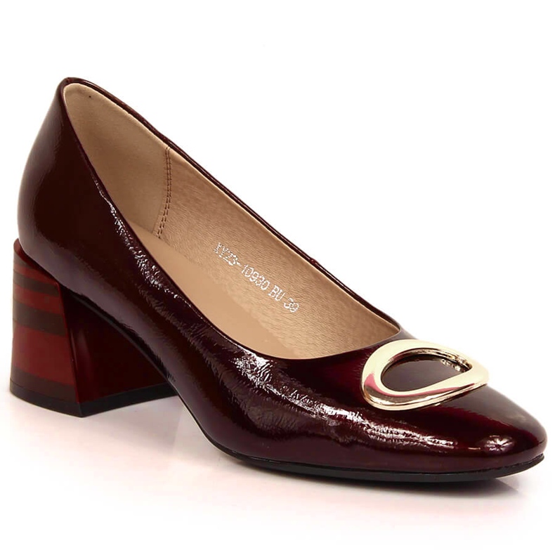 Vinceza 10930 lakirane kožne cipele na petu crvena