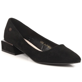 Ženske crne cipele od brušene kože na špic Vinceza 20198 crna