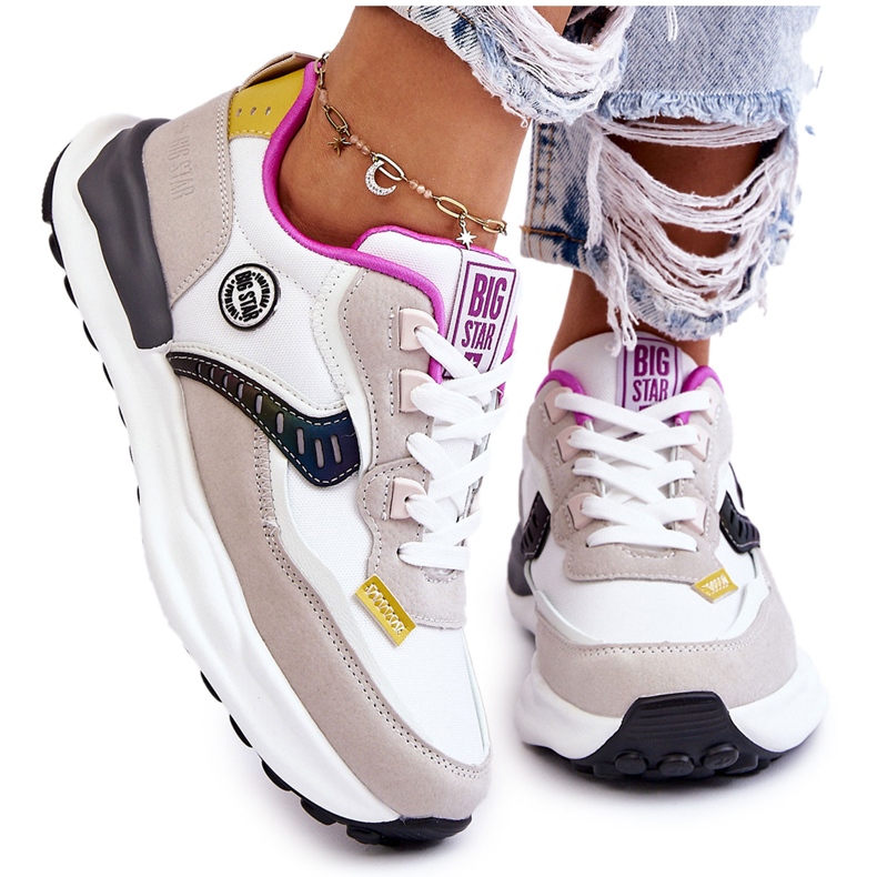 Ženske sportske tenisice Big Star KK274099 Bijelo-bež bijela