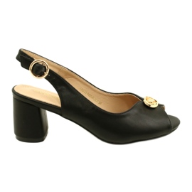 Evento Ženske sandale na pošti s ukrasom 23SD35-5480 Black crna