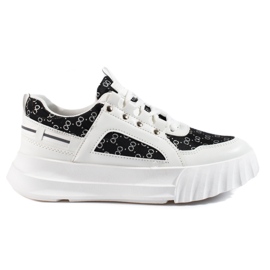 Bijele ženske sportske cipele Shelovet s crnim umetcima bijela crna