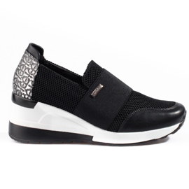 W. Potocki Potocki ženske crne tenisice na wedge crna