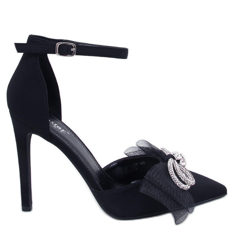 Seastar Triana crne pete s mašnom od tila crno