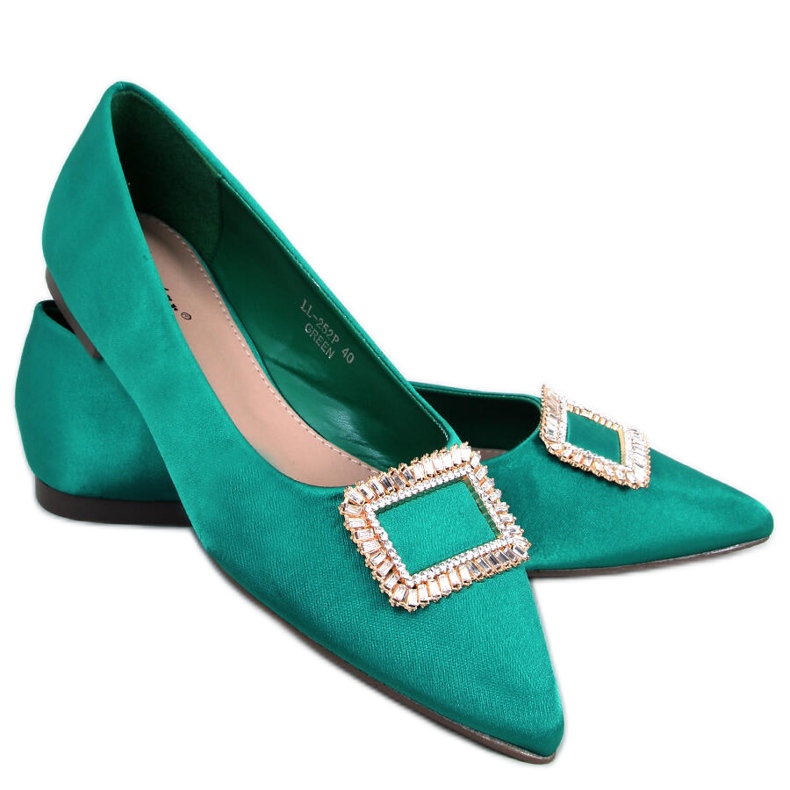PA1 Elegantne balerinke s Lorella Green kamenčićima zelena