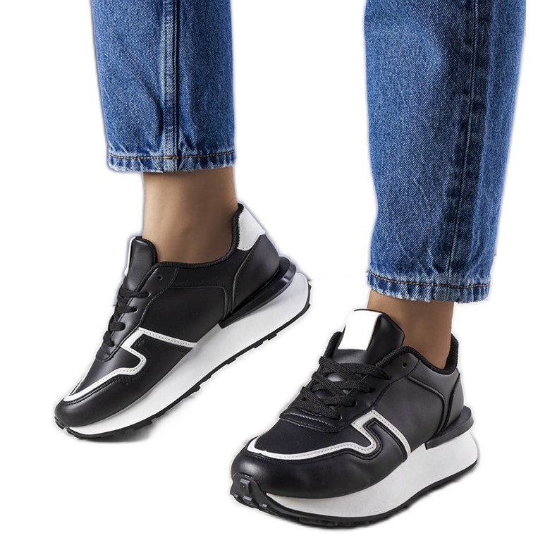 Blanche crne platform tenisice crno