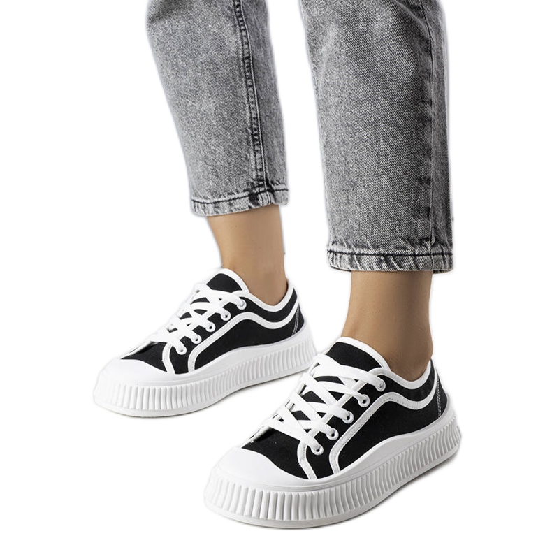 Crne Johanna tenisice s platformom crno