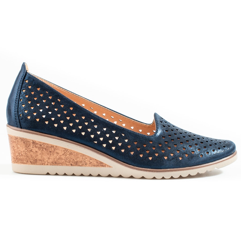 W. Potocki Ženske ažurne cipele Potocki tamnoplave plava