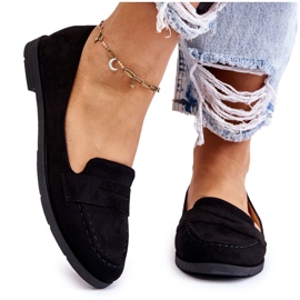 Udobne ženske mokasine od brušene kože crne Lucca crna