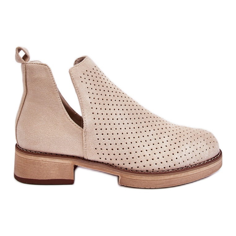 PS1 Angie bež čizme s ravnom potpeticom od antilopa