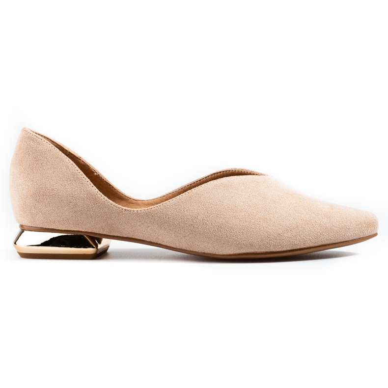 W. Potocki Ženske balerinke od brušene kože Potocki bež boje