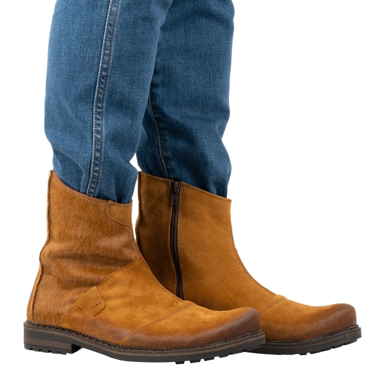 Olivier Kožne muške čizme 553KZ crvene smeđa