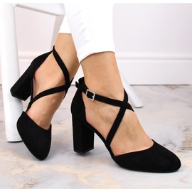 Ženske crne sandale na post Sergio Leone SK863 crna