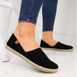 Ženske slip-on espadrile s izrezima crne NEWS 20TX02-2416 crna