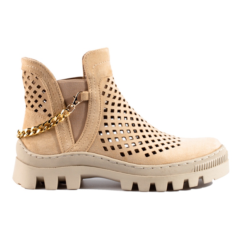 Ženske otvorene čizme Potocki Beige bež