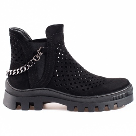 Ženske otvorene čizme Potocki crne crna