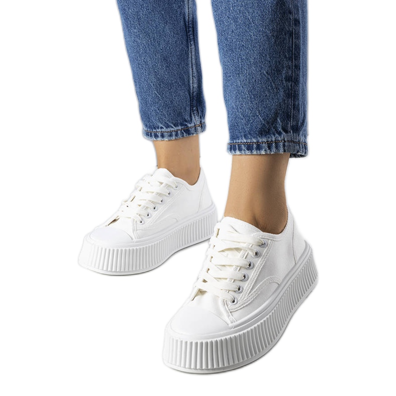 Bijele platform tenisice iz Delores bijela