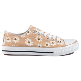 Ženske Shelovet bež cvjetne tenisice