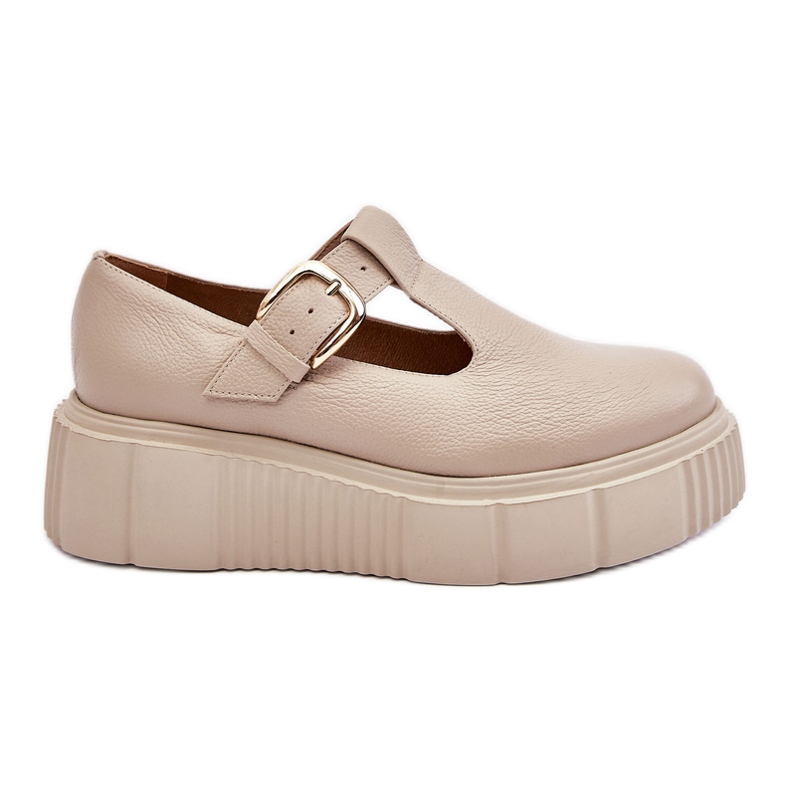 Lemar Moderne kožne cipele na masivnoj platformi bež Colson