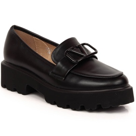 Ženske cipele na štiklu i crnu platformu Vinceza 16380 crna