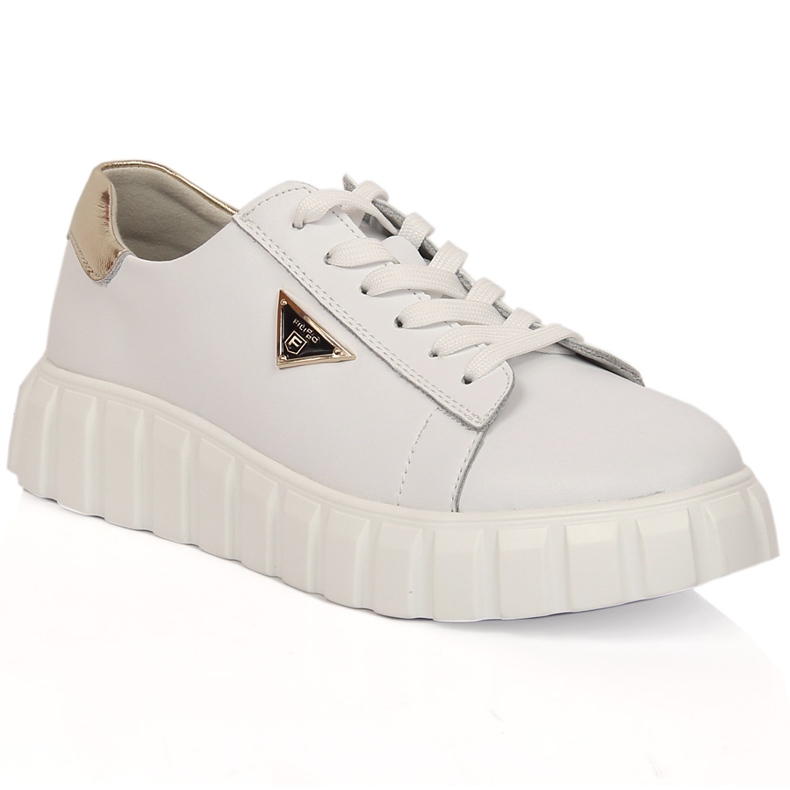 Ženske kožne cipele na platformu bijele Filippo DP4138/23 bijela