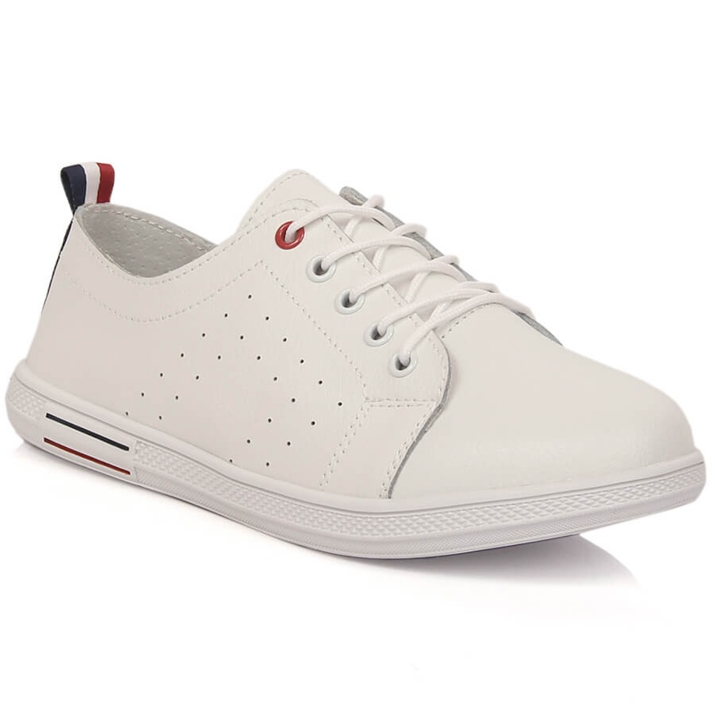 Ženske kožne ažur bijele cipele Filippo DP3508/23 bijela