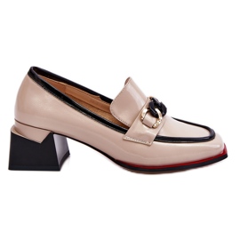 S.Barski Udobne cipele na nisku petu bež boje Valenti crna