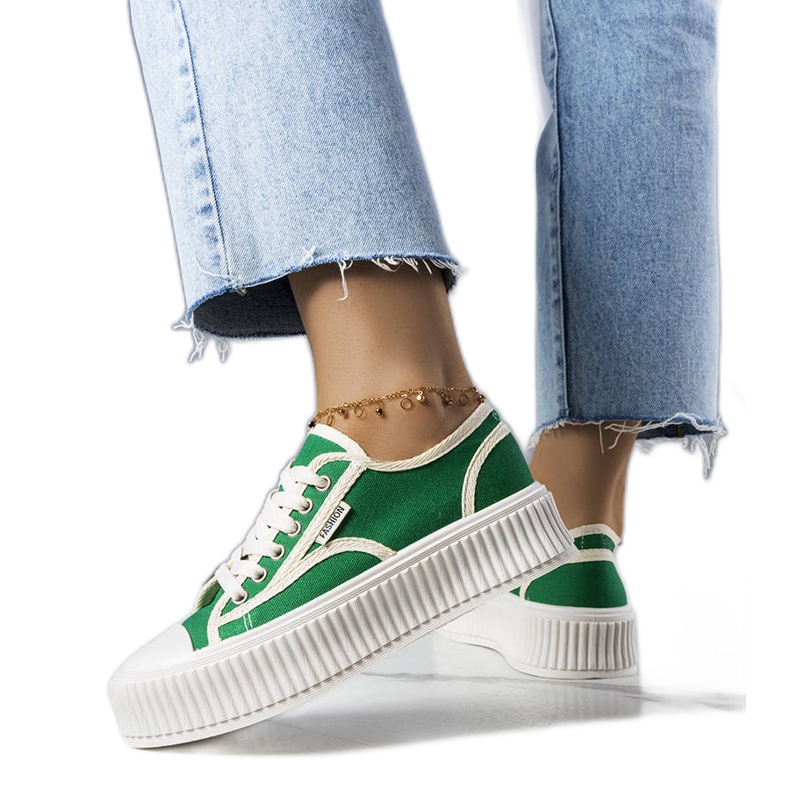PA1 Connie zelene tenisice s platformom bijela zelena