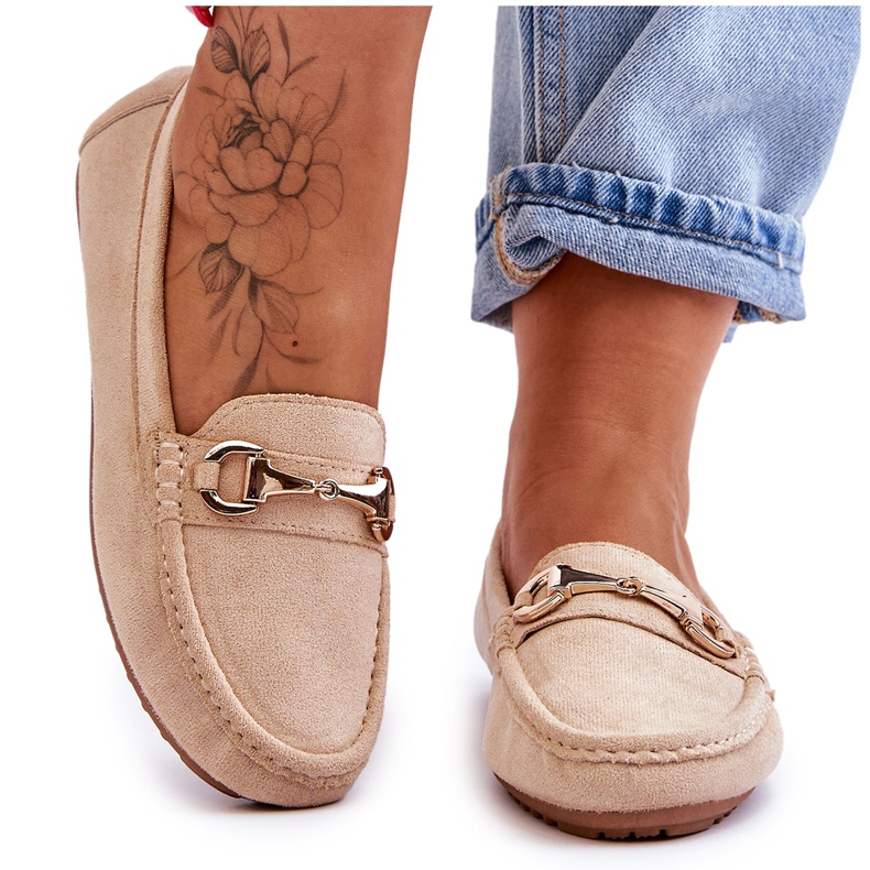 FC3 Klasične natikače od brušene kože s bež Arla ukrasima