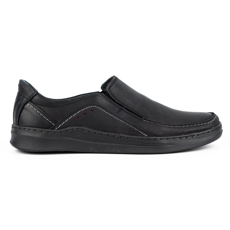 Olivier Muške kožne natikače SLIP-ON 216GT crne crno