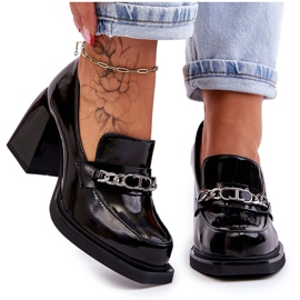 S.Barski Udobne salonke na masivnu petu crne Julien crna