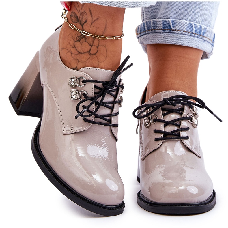 S.Barski Modne visoke potpetice svijetlosive Darren siva