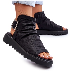 BM Adonis ženske sandale gležnjače crne crna