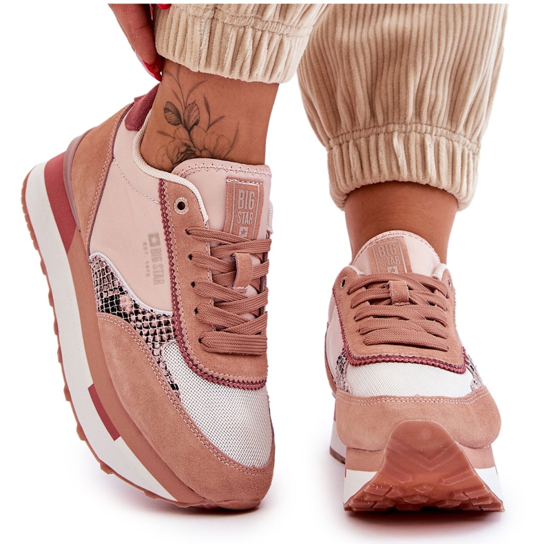 Modne tenisice Memory Foam System Big Star LL274366 Pink ružičasta